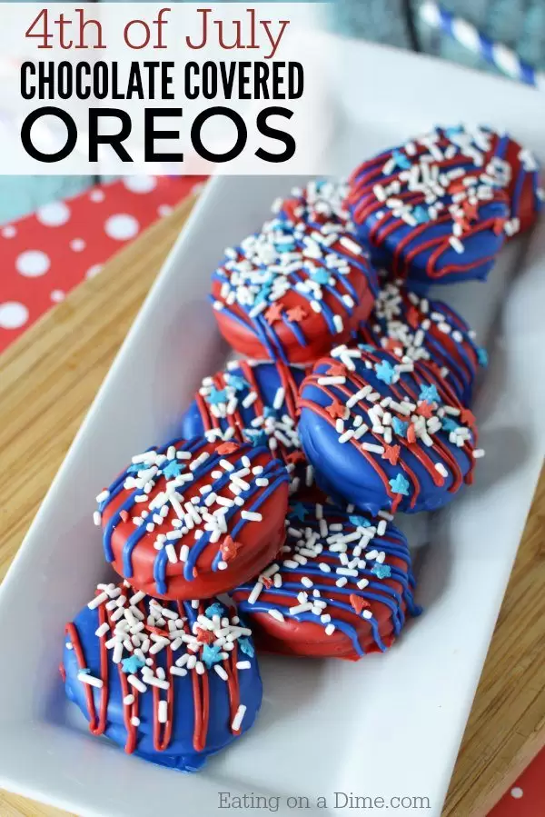 4th of july chocolate covered oreos