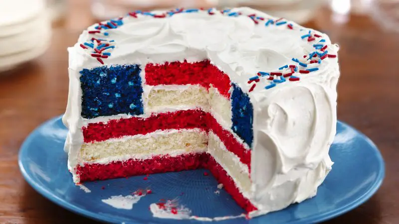 American Flag Layered Cake