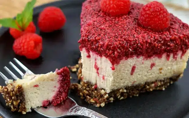 chia raspberry cheesecake