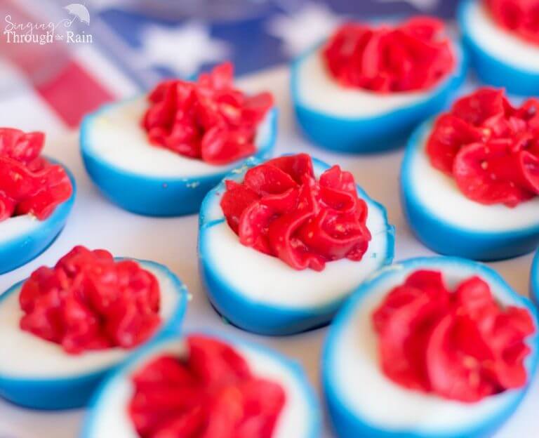 red white and blue deviled eggs