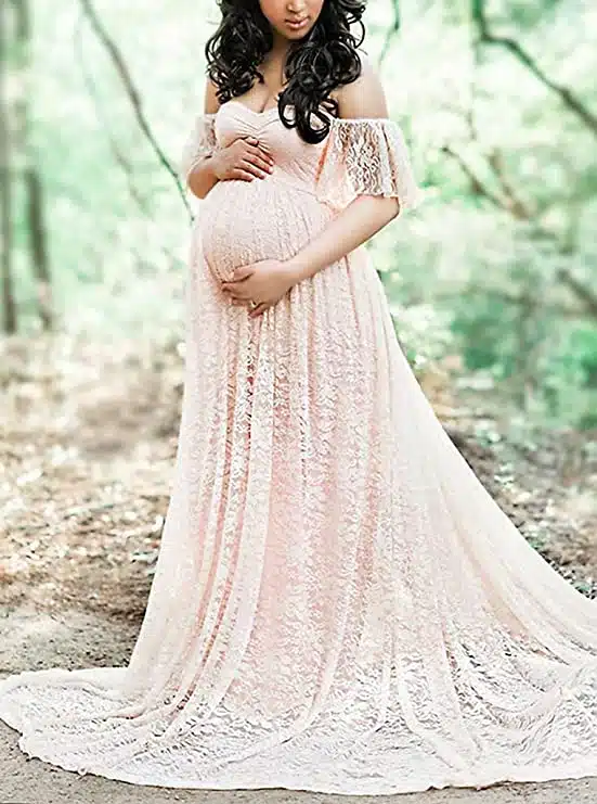 blush maternity dress
