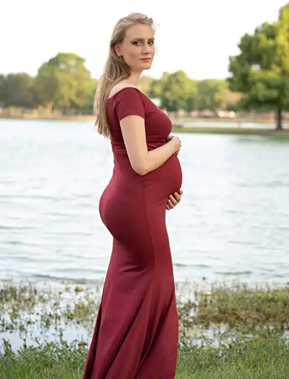 red wine maternity dress