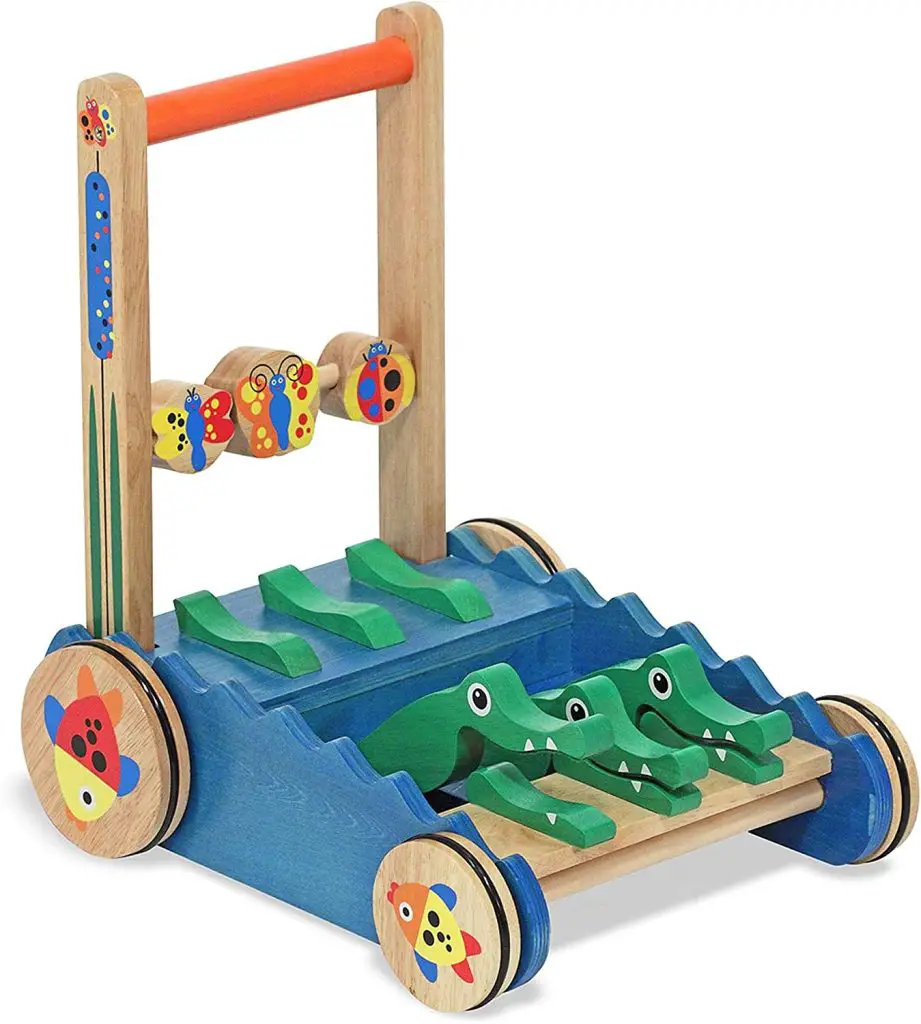 wooden toys for baby walker wagon