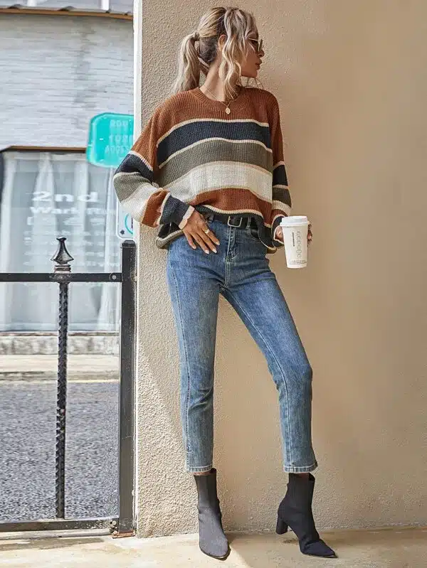 striped oversize sweater