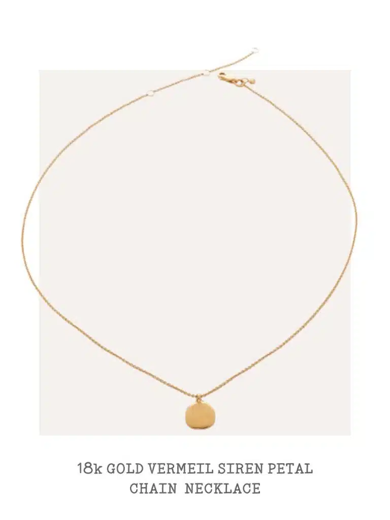 18ct Gold Vermeil Siren Petal Chain Necklace Adjustable 41 46cm16 18