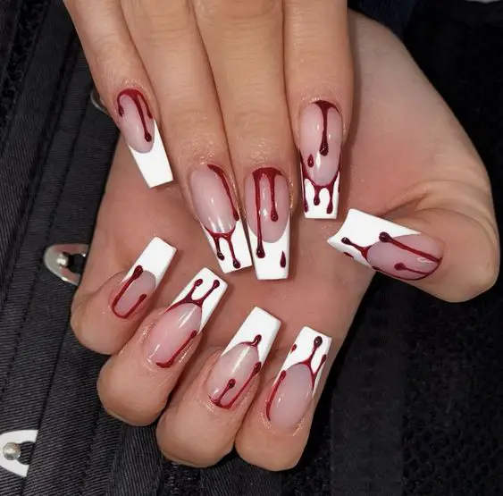 Blood Drip French Tips