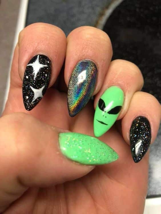 Greys halloween nails