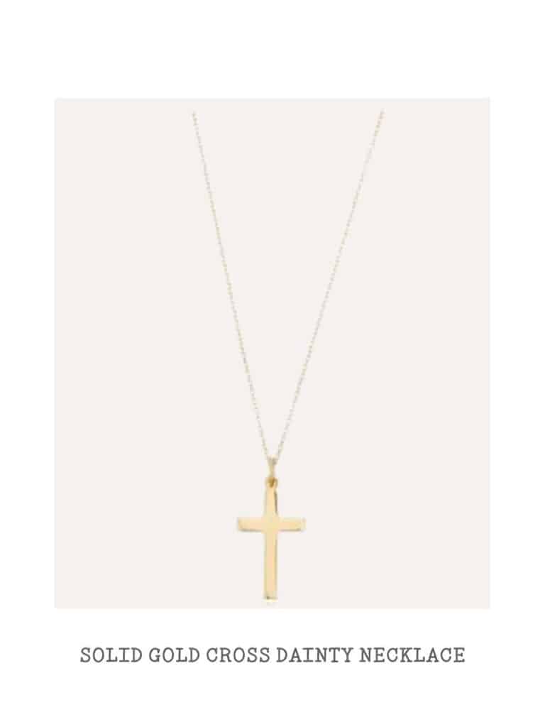 LILY AND ROO SOLID GOLD DAINTY CROSS NECKLACE