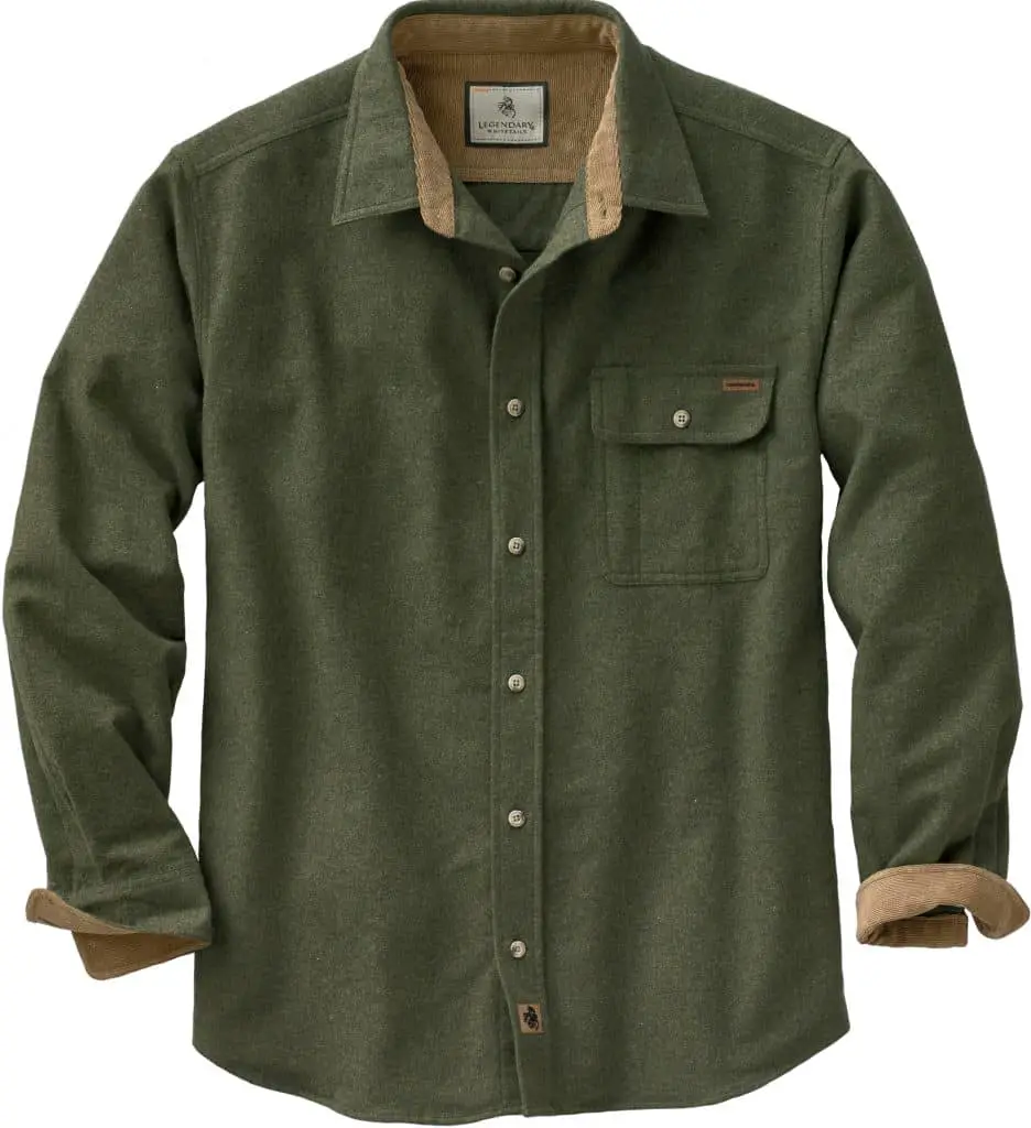 Olive Green MENS BUCK CAMP FLANNEL SHIRT