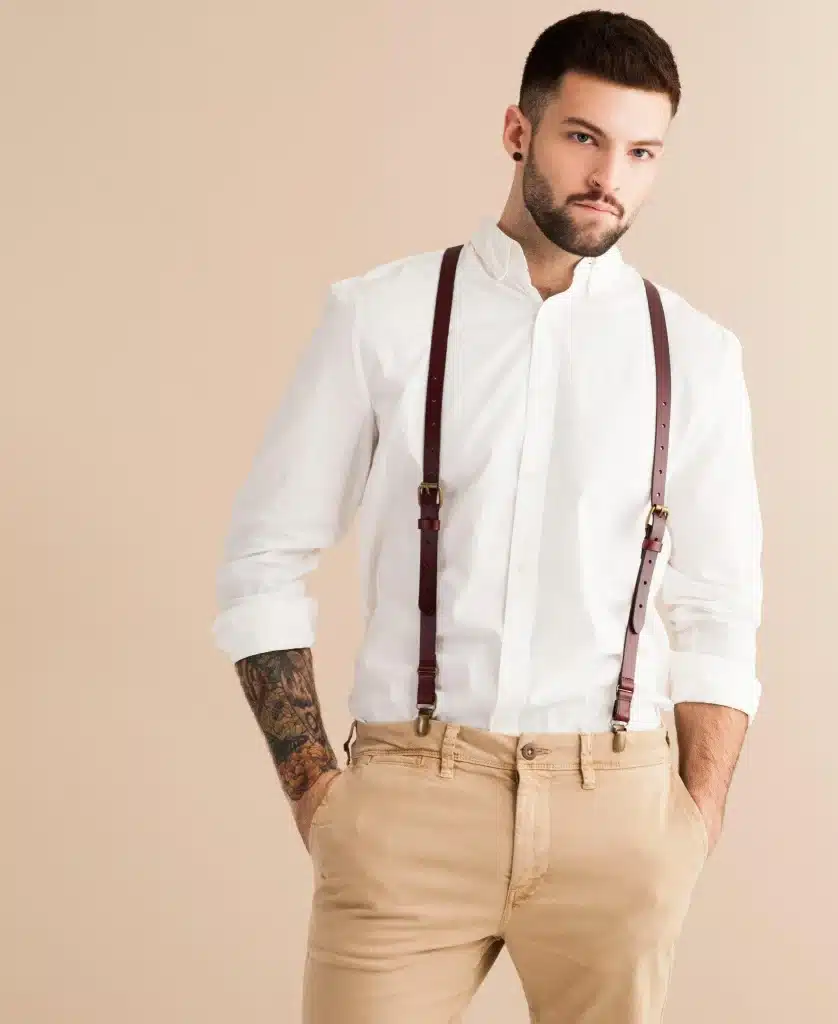 Oxblood brown suspenders