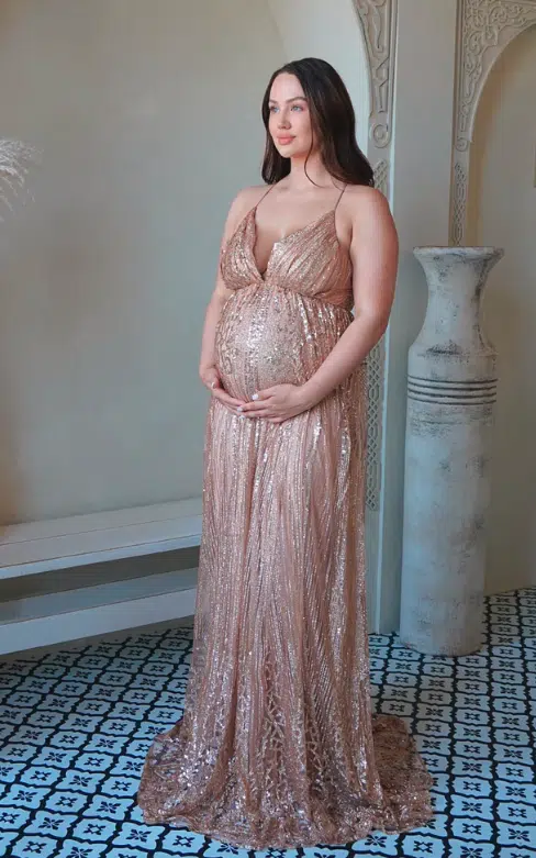 Rose Gold Maternity Dress Zena Gowns