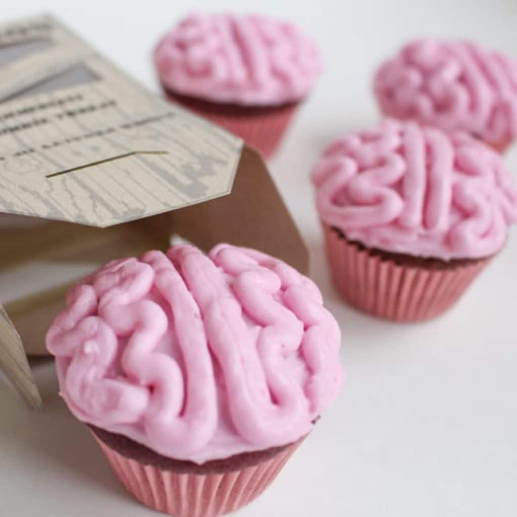Zombie Brain Cupcakes