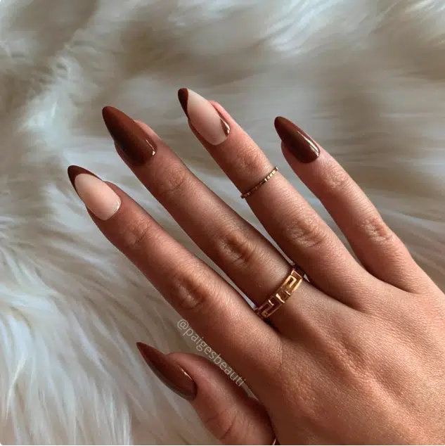 chic brown press on fall nails