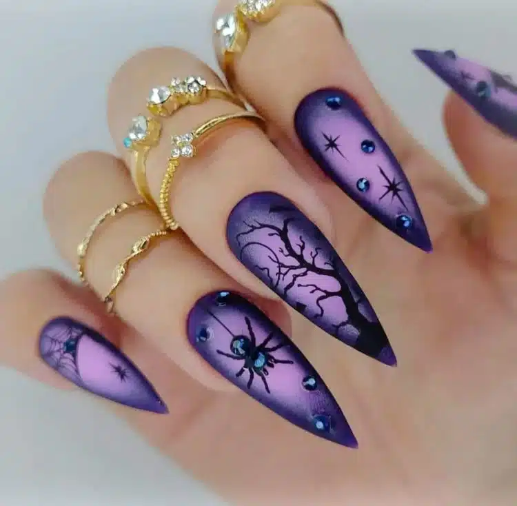 dark purple graveyard nails