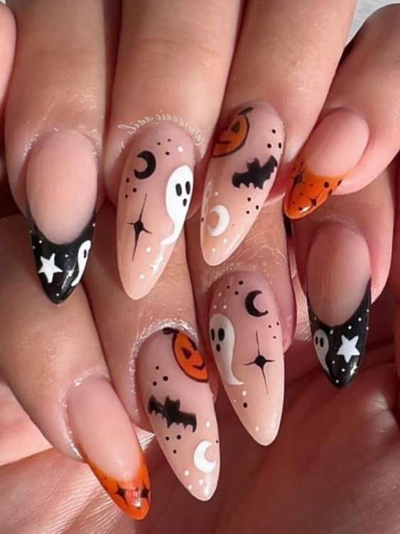 fun and kooky ghost nails