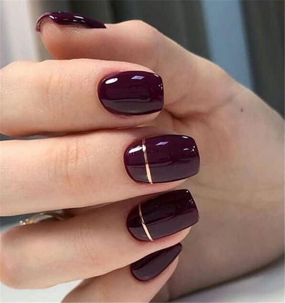 glossy burgundy with gold strip 1