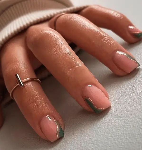 simple in sage nails