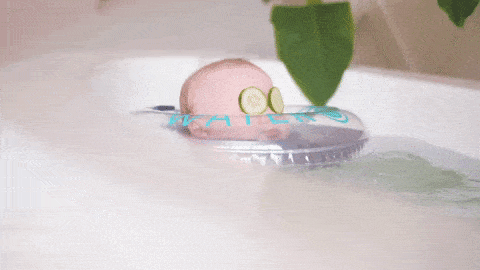 baby in bath cucumbers