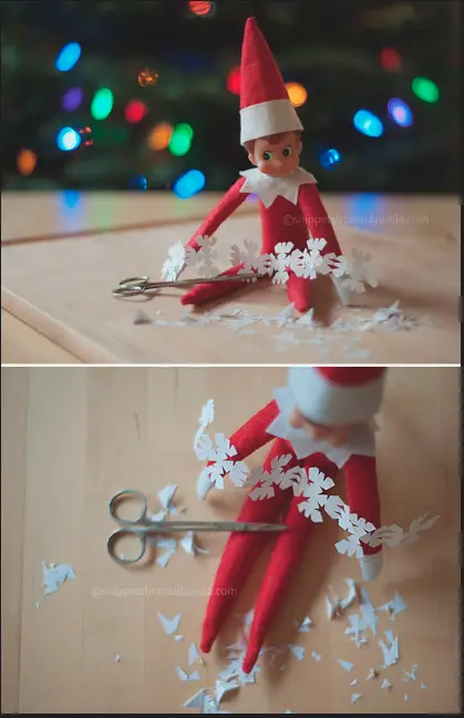 Elf Makes Snowflakes