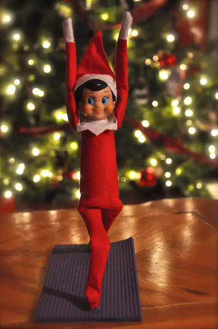 Elf does yoga