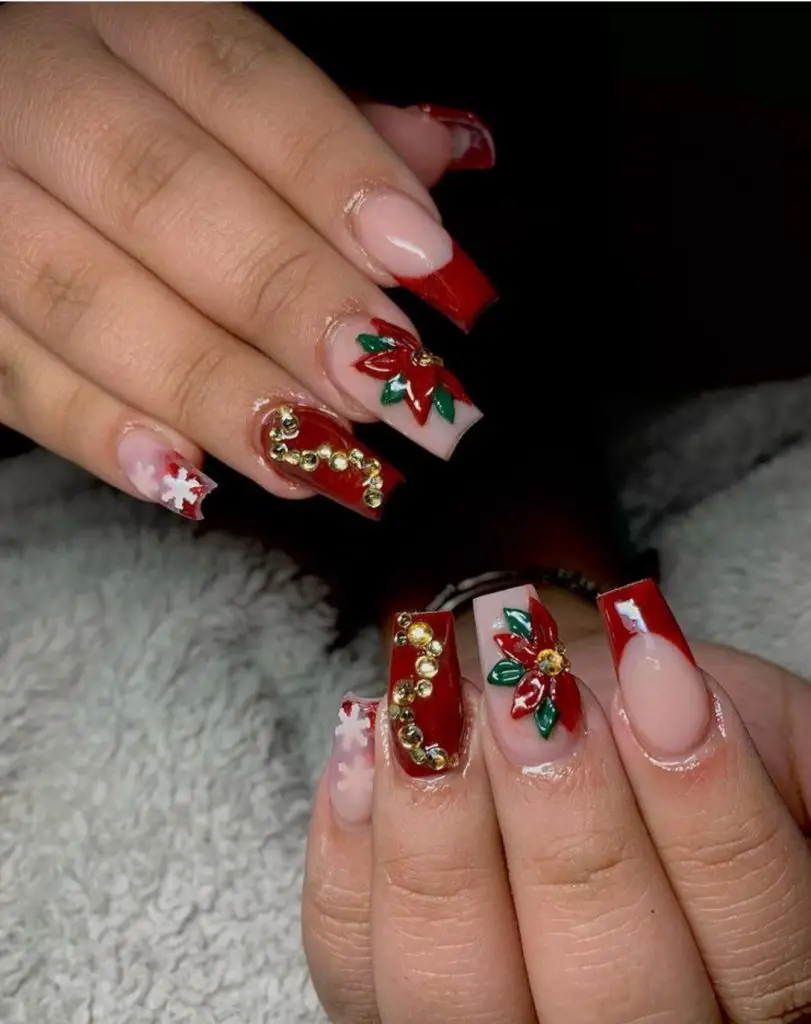 Red Poinsettia NAils