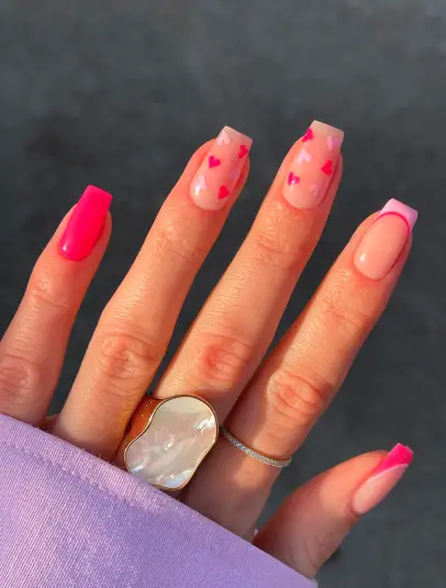 Barbie Valentines day nails