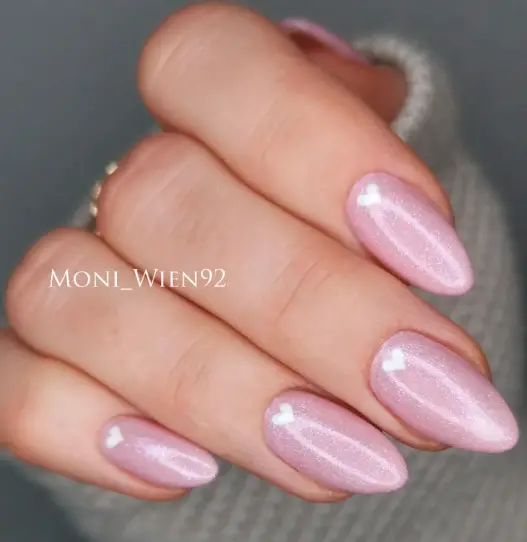Dusty Pink Heart Nails