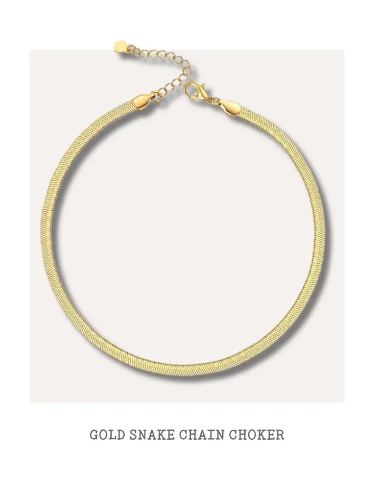 Gold snake chain choker