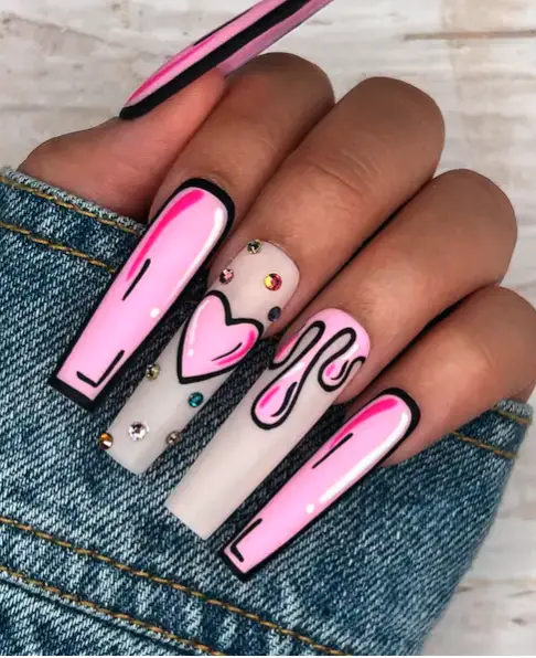 comic and cute nails