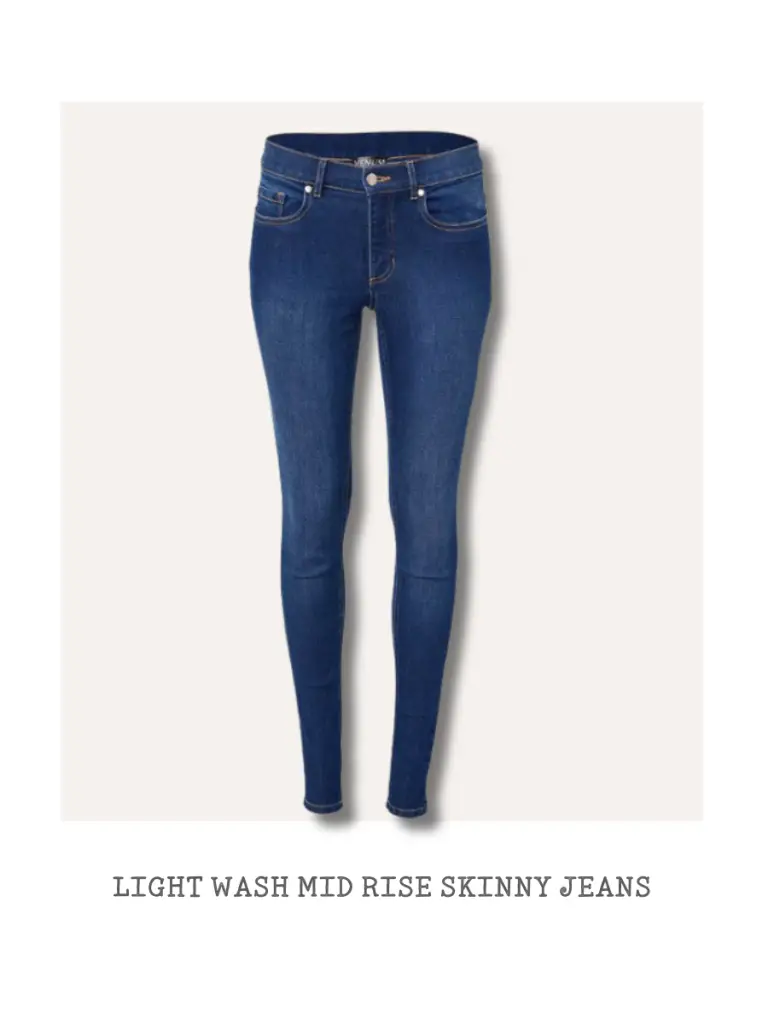 light wash mid rise skinny jeans