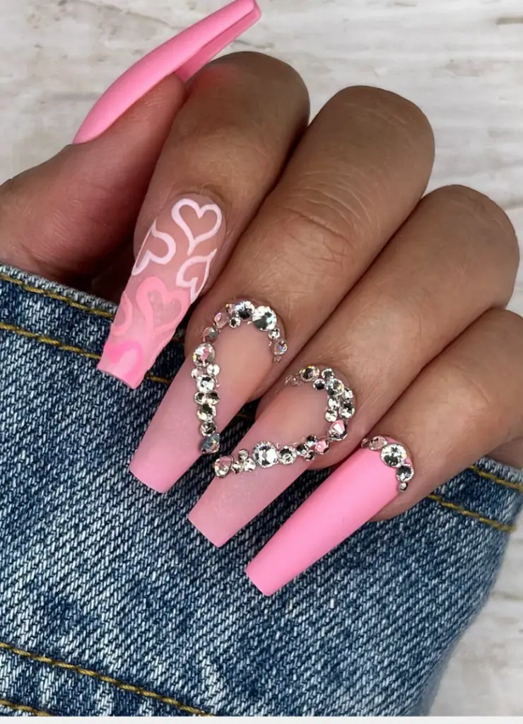 ombre pink hearts