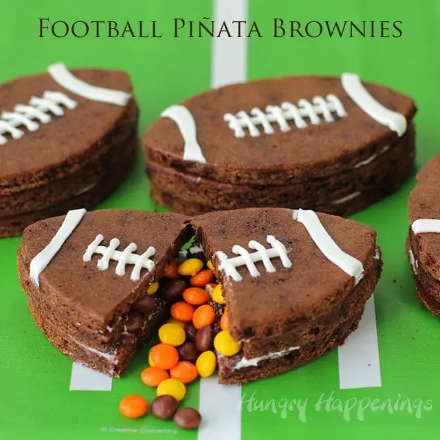 Candy Filled Football Pinata Brownies