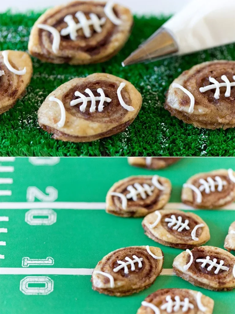 Football Cinnamon Roll Cookies