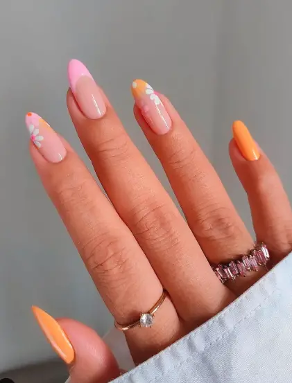 Goorvy Pink and Orange Nails