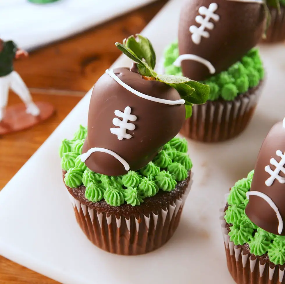 Strawberry Football Cupcakes
