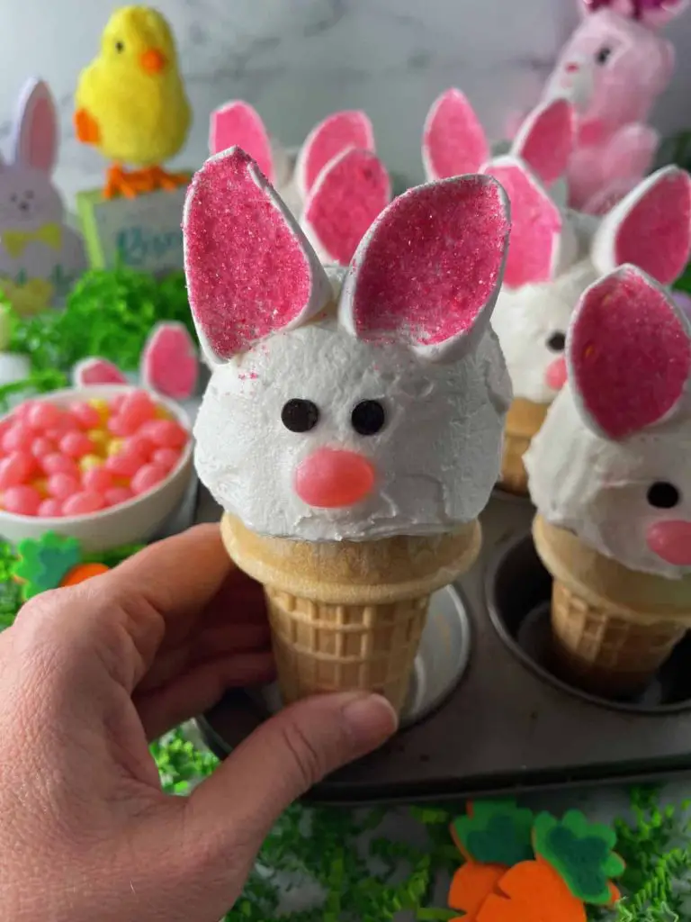 Easter Bunny Cone Cupcakes