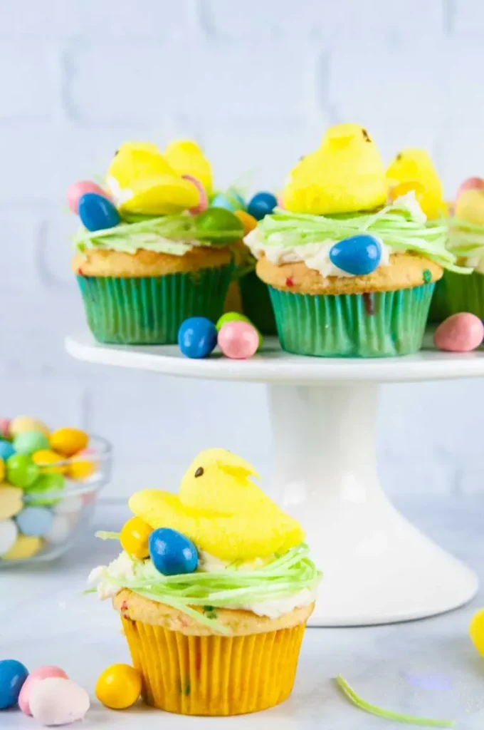 Peep Bird Nest cupcakes