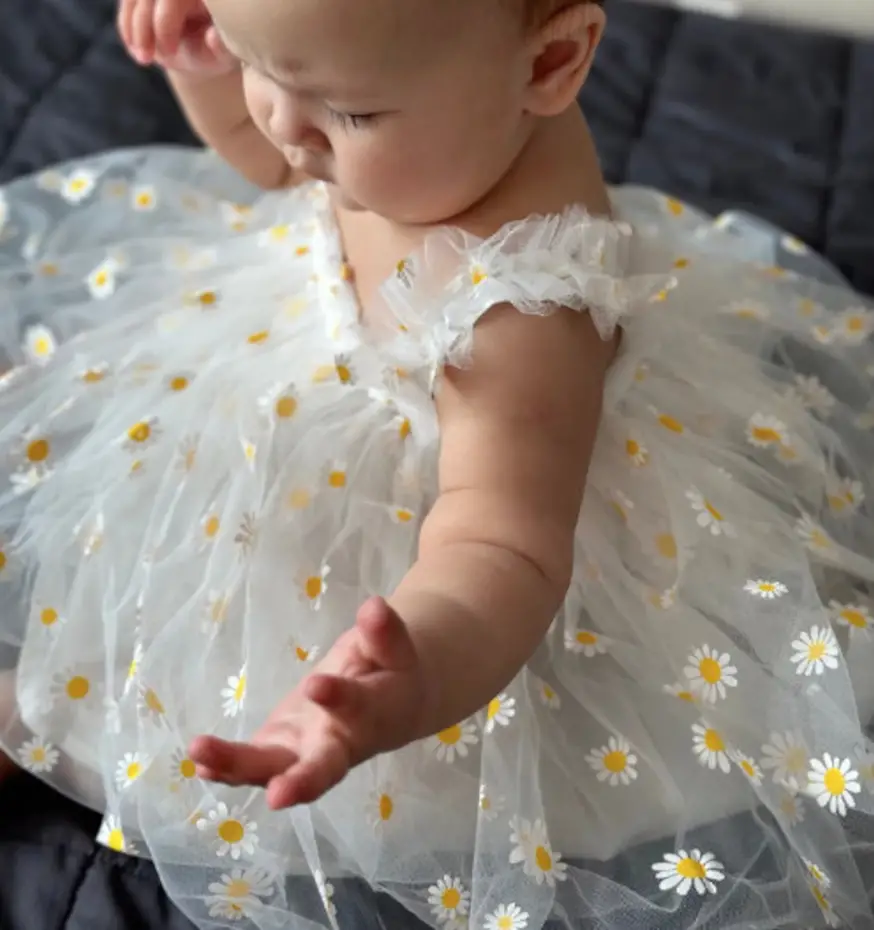 Tulle Daisy Easter Baby Girl Dress