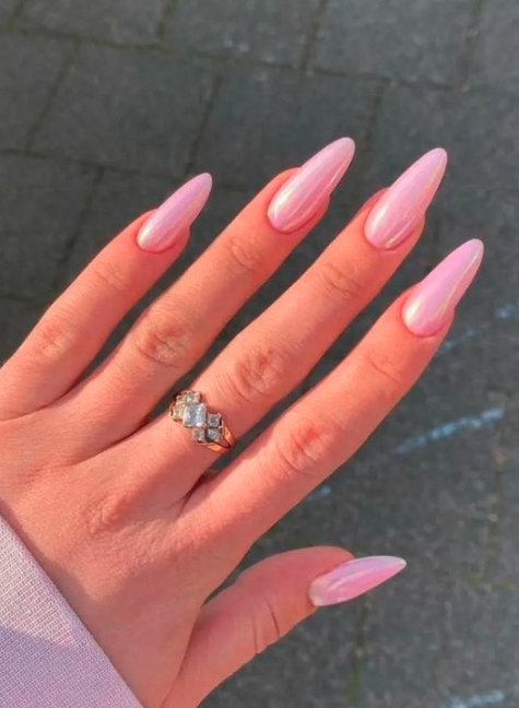 Frosted Light Pink Nails