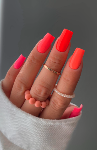 Neon Orange Nails