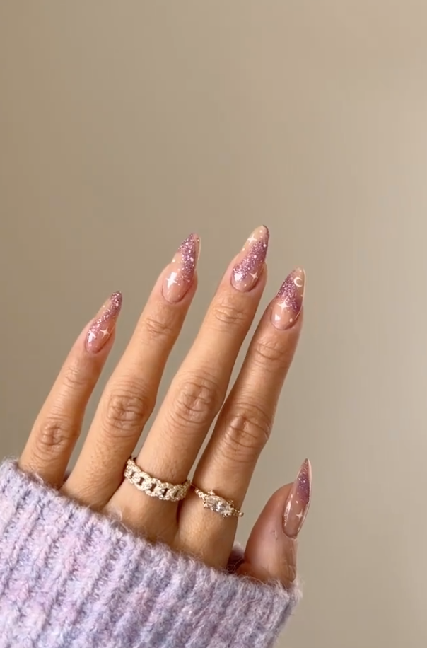 Pink Celestial Nails