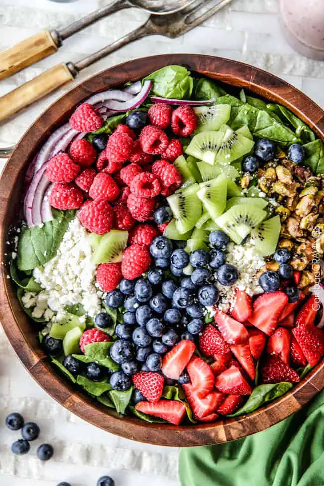 SPINACH BERRY SALAD WITH CREAMY STRAWBERRY POPPY SEED DRESSING
