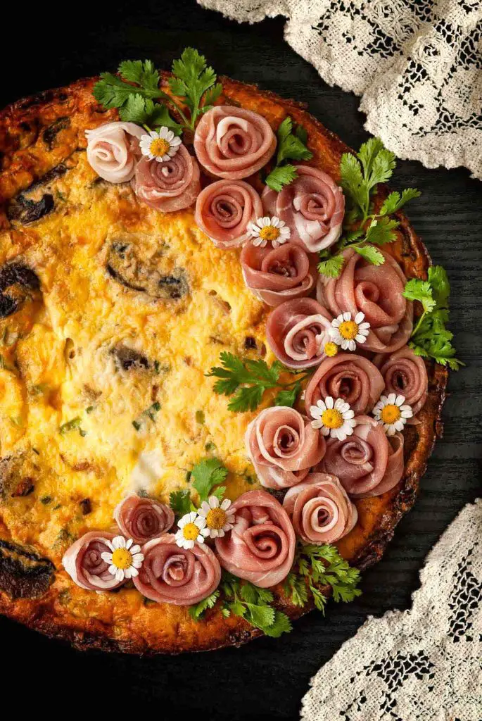 Mothers Day Brunch Ham and Mushroom Quiche