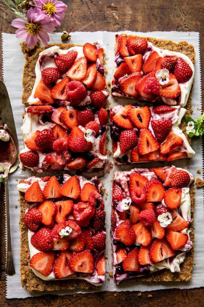 Strawberries and Cream Pretzel Tart