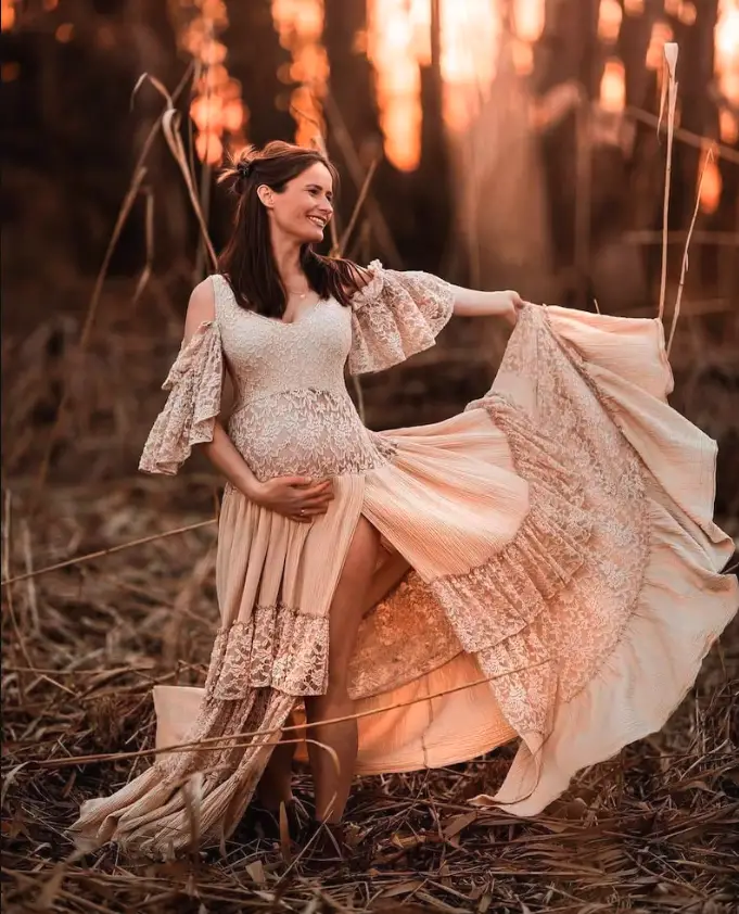 vintage muslin maternity dress
