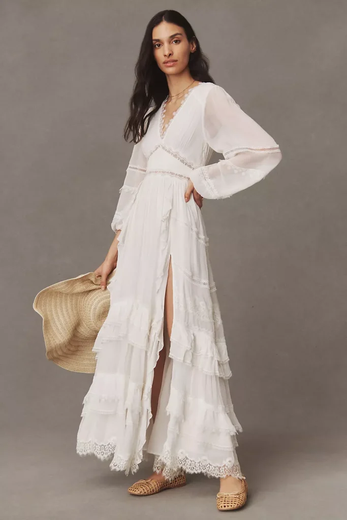 White Flowy Maxi Dress